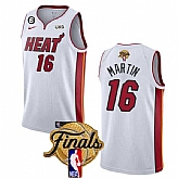 Men's Miami Heat #16 Caleb Martin White 2023 Finals Association Edition With NO.6 Patch Stitched Basketball Jersey,baseball caps,new era cap wholesale,wholesale hats